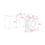 Lavadora integrable - Teka LI6 1481, 8 kg, 1400 rpm, 16 Programas, Inverter, Programación Diferida, Sin panelar - Imagen 2