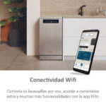 Lavavajillas - Haier I-Pro Shine Series 5 XF1C3TB1FX, 11 servicios, 8 programas, 45 cm, Motor Inverter, Wi-Fi, Inox - Imagen 10