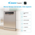 Lavavajillas - Candy Rapido' CF 6B2S3PSX, 16 servicios, 10 programas, 60 cm, Motor Inverter, Wi-Fi, Inox - Imagen 4