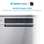 Lavavajillas - Candy Rapido' CF 6B2S3PSX, 16 servicios, 10 programas, 60 cm, Motor Inverter, Wi-Fi, Inox - Imagen 6