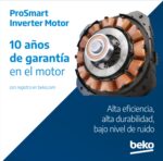 Lavadora carga frontal - Beko Energy Spin BM3WFU41041W, 10 kg, 1400 rpm, 15 Programas, Motor ProSmart Inverter, Función Vapor, Blanco - Imagen 6