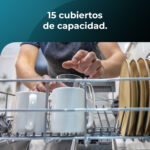 Lavavajillas - Cecotec Bolero Aguazero 6500 C, 15 servicios, 6 programas, 60 cm, Dual Zone Wash, Auto Open, Motor Inverter Plus, White - Imagen 7