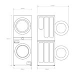 Lavadora secadora - LG WT1210BBF, Torre de lavado 12/10 kg, TurboWash™, Smart Pairing™, Inox grafito - Imagen 2