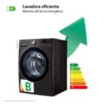 Lavadora carga frontal - LG F0P3CYV2E, 20 kg, 1000 rpm, 14 programas, AI Direct Drive™, TurboWash™360˚, Acero negro - Imagen 3