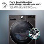 Lavadora carga frontal - LG F0P3CYV2E, 20 kg, 1000 rpm, 14 programas, AI Direct Drive™, TurboWash™360˚, Acero negro - Imagen 7