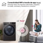 Lavadora carga frontal - LG F0P3CYV2E, 20 kg, 1000 rpm, 14 programas, AI Direct Drive™, TurboWash™360˚, Acero negro - Imagen 9