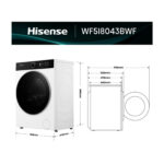 Lavadora carga frontal - HISENSE WF5I8043BWF, 8 kg, 1400 rpm, Blanco - Imagen 2