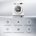 Lavadora integrable - Hisense WF3M841BWIES, 8 kg, 1400 rpm, 15 programas, Secado Allergy Care, Clase A, Sin Panelar - Imagen 6