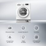 Lavadora secadora integrable - Hisense WD3M841BWIES , 8 kg /6 kg, 19 programas, Lavado Secado 1h, Inverter, Sin Panelar - Imagen 4