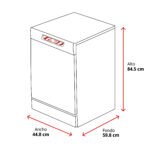 Lavavajillas - Fagor 4LVF-623X, 12 Servicios, 6 Programas, 59.8 cm Ancho, Bloqueo Infantil, Autolimpiado, Media Carga, Inox - Imagen 2