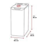 Lavadora carga superior - Hoover THOS2856TM4-S, 8.5 kg, 1200 rpm, +60 Programas, Función Vapor Steam Care PRO, Conectividad WiFi y Bluetooth, Blanco - Imagen 2