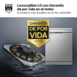 Lavavajillas - LG DF587HVS, 10 servicios, 10 programas, 60 cm, Lavado a vapor, Acero antihuellas - Imagen 4