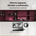 Lavavajillas compacto - CECOTEC Bolero Aguazero 2400 Black Glass D, 6 servicios, 5 programas, 55 cm, Multicolor - Imagen 2