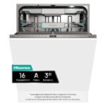 Lavavajillas integrable - Hisense HV673A65, 16 servicios, 7 programas, 59.8 cm, Tercera Bandejea, Wi Fi, Sin Panelar