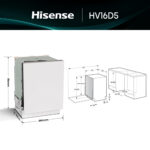 Lavavajillas integrable - Hisense HV16D5, 16 servicios, 6 programas, 59.8 cm, Cestas flexibles, Tres programas, Sin Panelar - Imagen 2