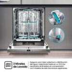 Lavavajillas integrable - Hisense HV16D5, 16 servicios, 6 programas, 59.8 cm, Cestas flexibles, Tres programas, Sin Panelar - Imagen 8