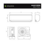 Aire acondicionado Split 1x1 - ASPES AAAS1200W, Blanco - Imagen 7
