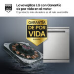 Lavavajillas - LG DF142FV, 14 servicios, 5 programas, 60 cm, QuadWash™, Inverter Direct Drive™, Inox antihuellas - Imagen 4