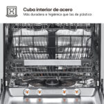 Lavavajillas - LG DF587HHS, 14 servicios, 10 programas, 60 cm, QuadWash™, Tercera Bandeja, ThinQ™, Blanco Marfil - Imagen 9