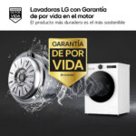 Lavadora carga frontal - LG F4X7011TWS, 11 kg, 1400 rpm, 23 programas, TurboWash 360º, Clase A-40%, Blanco - Imagen 4