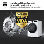 Lavadora carga frontal - LG F4X7513TWS, 13 kg, 1400 rpm, 23 programas, AI Wash™, TurboWash™, Blanco marfil - Imagen 3