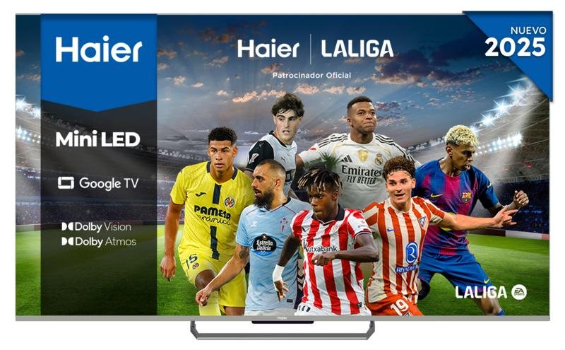 1594199-img1-2 TV Mini-LED 55" - Haier M90 Series H55M90EUX, Smart TV (Google TV), 4K 144Hz, 1300 nits, Dolby Vision, Dolby Atmos, 4x HDMI 2.1, Negro - Imagen 1