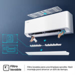 Aire acondicionado Split 1 x 1 - Hisense Uni Pure HB35, 3000 fg/h, Wi-Fi, Filtro Hi Nano, IA Smart, Blanco - Imagen 8