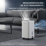 Deshumidificador - Rowenta Extreme Dry Compact DH5260, 16 l/día, Depósito 3 l, Superficie 40 m², Silencioso, Blanco - Imagen 2