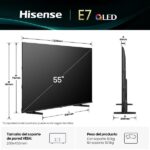 TV QLED 55" - Hisense 55E7Q, UHD 4K, Quad Core/MT9603, IA 4K Upscaler, Modo Juego Plus, Sensor de luz, Negro - Imagen 4