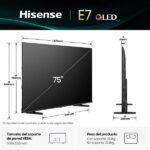 TV QLED 75" - Hisense 75E7Q, UHD 4K, Quad Core/MT9603, IA 4K Upscaler, Modo Juego Plus, Sensor de luz, Negro - Imagen 4