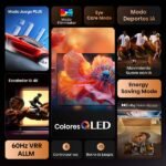 TV QLED 75" - Hisense 75E7Q, UHD 4K, Quad Core/MT9603, IA 4K Upscaler, Modo Juego Plus, Sensor de luz, Negro - Imagen 5