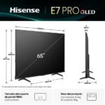 TV QLED 65" - Hisense 65E7Q PRO, QLED 4K, Quad Core/MT9618, Procesador Hi-View Engine, 144 Hz, IA Upscaler, Negro - Imagen 4