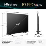 TV QLED 65" - Hisense 65E7Q PRO, QLED 4K, Quad Core/MT9618, Procesador Hi-View Engine, 144 Hz, IA Upscaler, Negro - Imagen 4