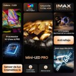 TV Mini LED 55" - Hisense 55U7Q PRO, UHD 4K, 165 Hz, Sonido 2.1.2, Quantum Dot, Sensor de Luz IA, Negro - Imagen 5