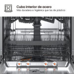 Lavavajillas - LG DF375HVS, 14 servicios, 10 programas, 60 cm, LED táctil, Tercera bandeja, TrueSteam™, QuadWash™, Inox antihuellas - Imagen 9