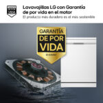 Lavavajillas - LG DF375HWS, 14 servicios, 10 programas, 60 cm, LED táctil, Tercera bandeja, TrueSteam™, QuadWash™, Blanco - Imagen 4