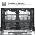 Lavavajillas - LG DF375HWS, 14 servicios, 10 programas, 60 cm, LED táctil, Tercera bandeja, TrueSteam™, QuadWash™, Blanco - Imagen 9