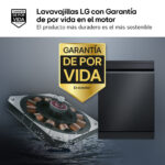 Lavavajillas - LG DF375HMS, 14 servicios, 10 programas, 60 cm, LED táctil, Tercera bandeja, TrueSteam™, QuadWash™, Acero negro grafito antihuellas - Imagen 4