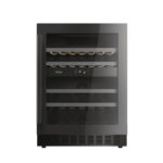 Vinoteca integrable - Haier HAKWBD 60, Ventilador, 44 Botellas, Luz LED, 2 Zonas, Estantes de Madera, Negro - Imagen 3