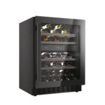 Vinoteca integrable - Haier HAKWBD 60, Ventilador, 44 Botellas, Luz LED, 2 Zonas, Estantes de Madera, Negro - Imagen 6