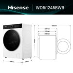 Lavadora secadora - Hisense WD5I1245BWR, 12/8 Kg, iFIT, Wi Fi, Programa especial mascotas, Blanco - Imagen 3