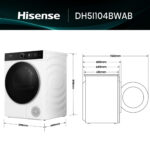 Secadora bomba de calor - Hisense DH5I104BWAB, 10 Kg, 18 programas, iFit, WiFI, Estante flexible, Blanco - Imagen 3