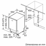 Lavavajillas integrable - Siemens SR63EX25KE, 10 servicios, 6 programas, 44.8 cm, iQdrive, Home Connect, Sin panelar - Imagen 2