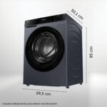 Lavadora carga frontal - Haier HW90-BP14357GTUS, 9kg, 1400 rpm, 15 Programas, Opción Vapor, Inverter, Inox - Imagen 4