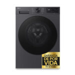 Lavadora carga frontal - LG F4X5009TBB, 9 kg, 1400 rpm, 12 programas, TurboWash 360º, Clase A-40%, Acero Grafito Mate