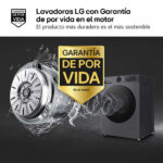 Lavadora carga frontal - LG F4X5009TBB, 9 kg, 1400 rpm, 12 programas, TurboWash 360º, Clase A-40%, Acero Grafito Mate - Imagen 4