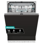 Lavavajillas integrable 60 cm - HISENSE 746058, 16 servicios, 8 programas, 59,8 cm, No aplicable