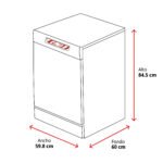 Lavavajillas - Midea MDWEF1433DW-WA, 14 Servicios, 6+3 Programas, 59.8 cm Ancho, WiFi, Auto Door Open, BLDC Motor, Blanco - Imagen 2