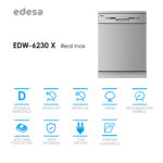 Lavavajillas libre instalación 60 cm - EDESA EDW-6230 X, 14 servicios, 7 programas, 59,8 cm, Acero inoxidable - Imagen 3