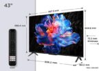 TV D-LED - TCL 77782 43V6C, UHD 4K, Smart TV, DVB-T2 (H.265), Metálico - Imagen 2